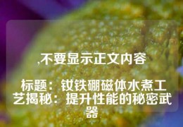 ,不要顯示正文內容

 標題：釹鐵硼磁體水煮工藝揭秘：提升性能的秘密武器