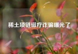 稀土項鏈磁療詐騙曝光了