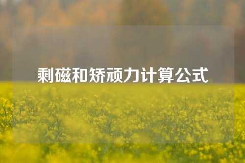 剩磁和矯頑力計算公式