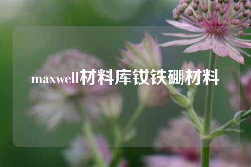 maxwell材料庫釹鐵硼材料