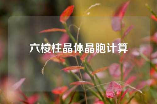 六棱柱晶體晶胞計(jì)算