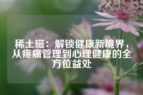 稀土磁：解鎖健康新境界，從疼痛管理到心理健康的全方位益處