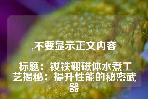 ,不要顯示正文內容

 標題：釹鐵硼磁體水煮工藝揭秘：提升性能的秘密武器