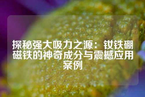 探秘強大吸力之源：釹鐵硼磁鐵的神奇成分與震撼應用案例