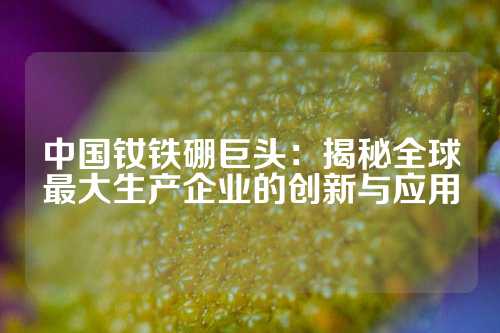 中國釹鐵硼巨頭：揭秘全球最大生產企業的創新與應用