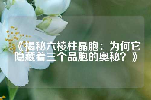 《揭秘六棱柱晶胞：為何它隱藏著三個晶胞的奧秘？》