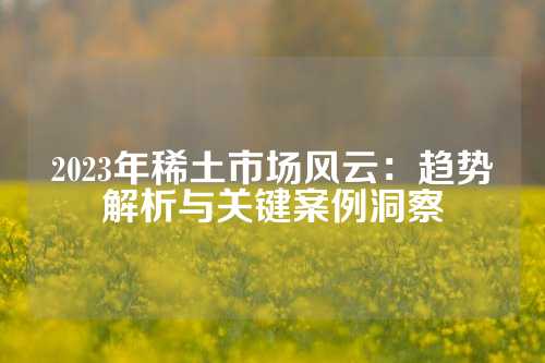 2023年稀土市場風云：趨勢解析與關鍵案例洞察