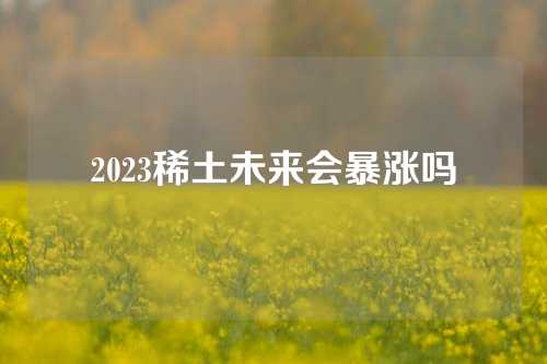 2023稀土未來會暴漲嗎