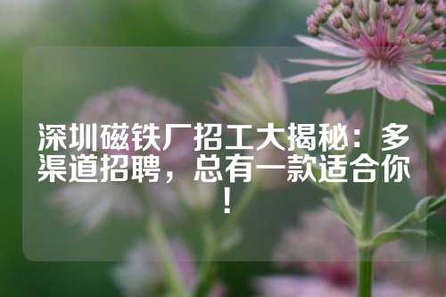 深圳磁鐵廠招工大揭秘：多渠道招聘，總有一款適合你！