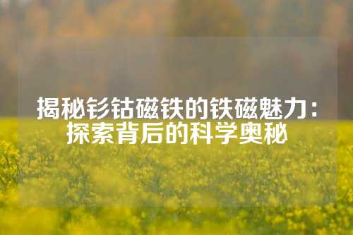 揭秘釤鈷磁鐵的鐵磁魅力：探索背后的科學奧秘