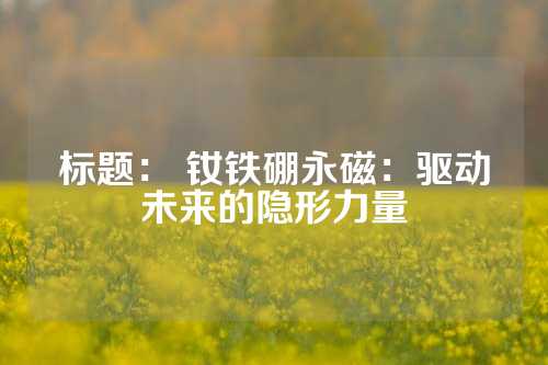 標題： 釹鐵硼永磁：驅動未來的隱形力量