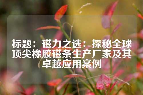 標(biāo)題:磁力之選:探秘全球頂尖橡膠磁條生產(chǎn)廠家及其卓越應(yīng)用案例