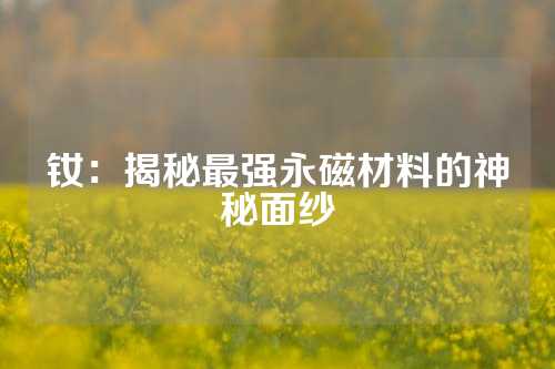 釹：揭秘最強(qiáng)永磁材料的神秘面紗