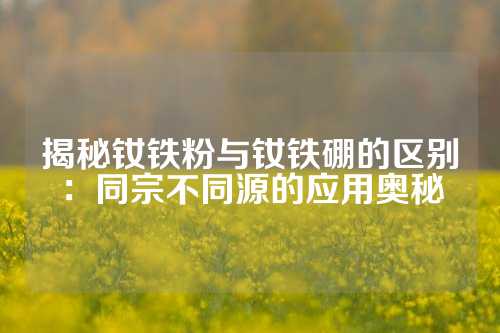 揭秘釹鐵粉與釹鐵硼的區(qū)別：同宗不同源的應(yīng)用奧秘
