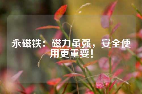 永磁鐵：磁力雖強，安全使用更重要！