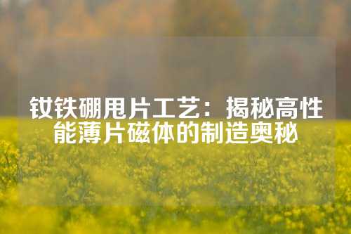釹鐵硼甩片工藝:揭秘高性能薄片磁體的制造奧秘