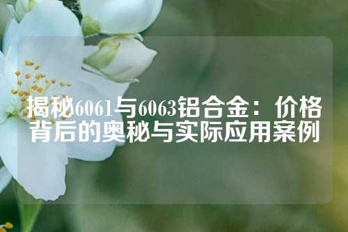 揭秘6061與6063鋁合金:價(jià)格背后的奧秘與實(shí)際應(yīng)用案例