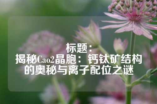 標(biāo)題:
揭秘Cao2晶胞:鈣鈦礦結(jié)構(gòu)的奧秘與離子配位之謎