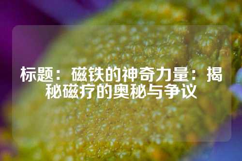 標題:磁鐵的神奇力量:揭秘磁療的奧秘與爭議