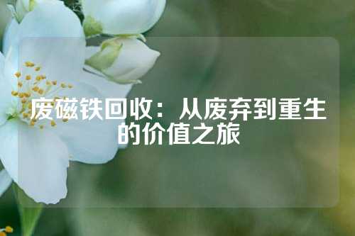 廢磁鐵回收：從廢棄到重生的價值之旅