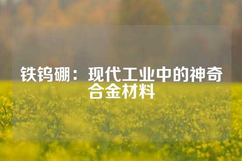 鐵鎢硼：現(xiàn)代工業(yè)中的神奇合金材料